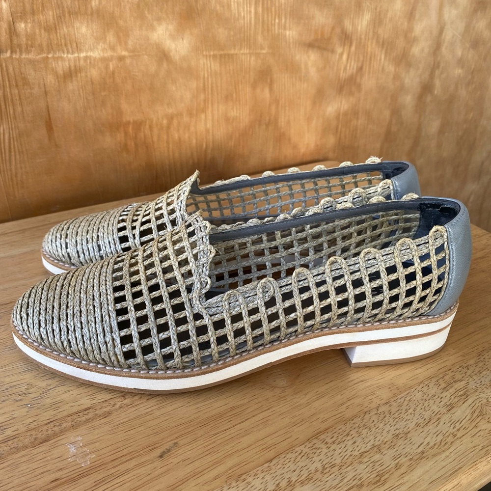 Stuart Weitzman Slip On Wicker Loafer